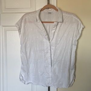 Palm Tree Embroidered Button Blouse